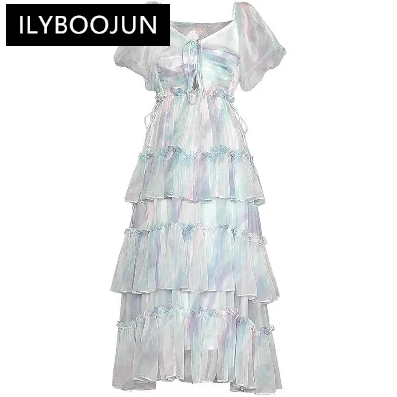 ILYBOOJUN Fashion Women's New Vintage V-Neck Gradient Printed Lace-Up Pleated Cake Gown Dress Elegant Chic Pretty MIDI Dresses
ILYBOOJUN Fashion Women's New Vintage V-Neck Gradient Printed Lace-Up Pleated Cake Gown Dress Elegant Chic Pretty MIDI Dresses