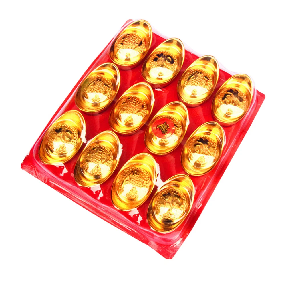 12 Pcs Simulation Small Ingot Desktop Decoration Plastic Craft Scene Ornament Ingots Home Gold
12 Pcs Simulation Small Ingot Desktop Decoration Plastic Craft Scene Ornament Ingots Home Gold