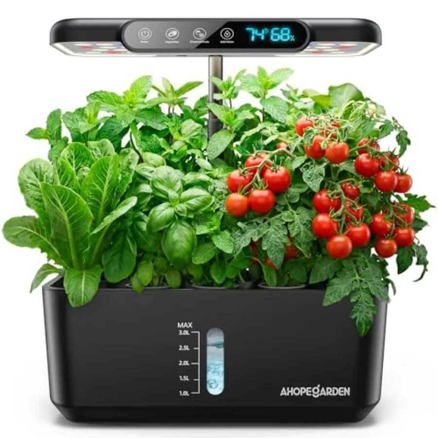 Indoor Hydroponics Herb Garden Kit with LED Grow Light and Smart Temp Humidity Display - 10 Pods Plant Germination System for H
Indoor Hydroponics Herb Garden Kit with LED Grow Light and Smart Temp Humidity Display - 10 Pods Plant Germination System for H