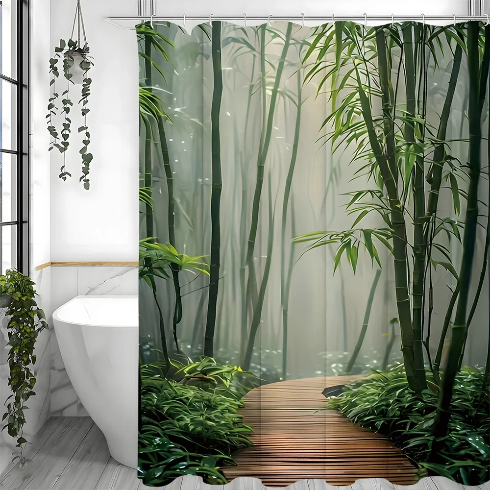 Bamboo Shower Curtain, Green Forest, Spa, Vintage, Natural, Japanese, Asian Style, Bathroom Shower Curtains with Hooks, Waterpro
Bamboo Shower Curtain, Green Forest, Spa, Vintage, Natural, Japanese, Asian Style, Bathroom Shower Curtains with Hooks, Waterpro