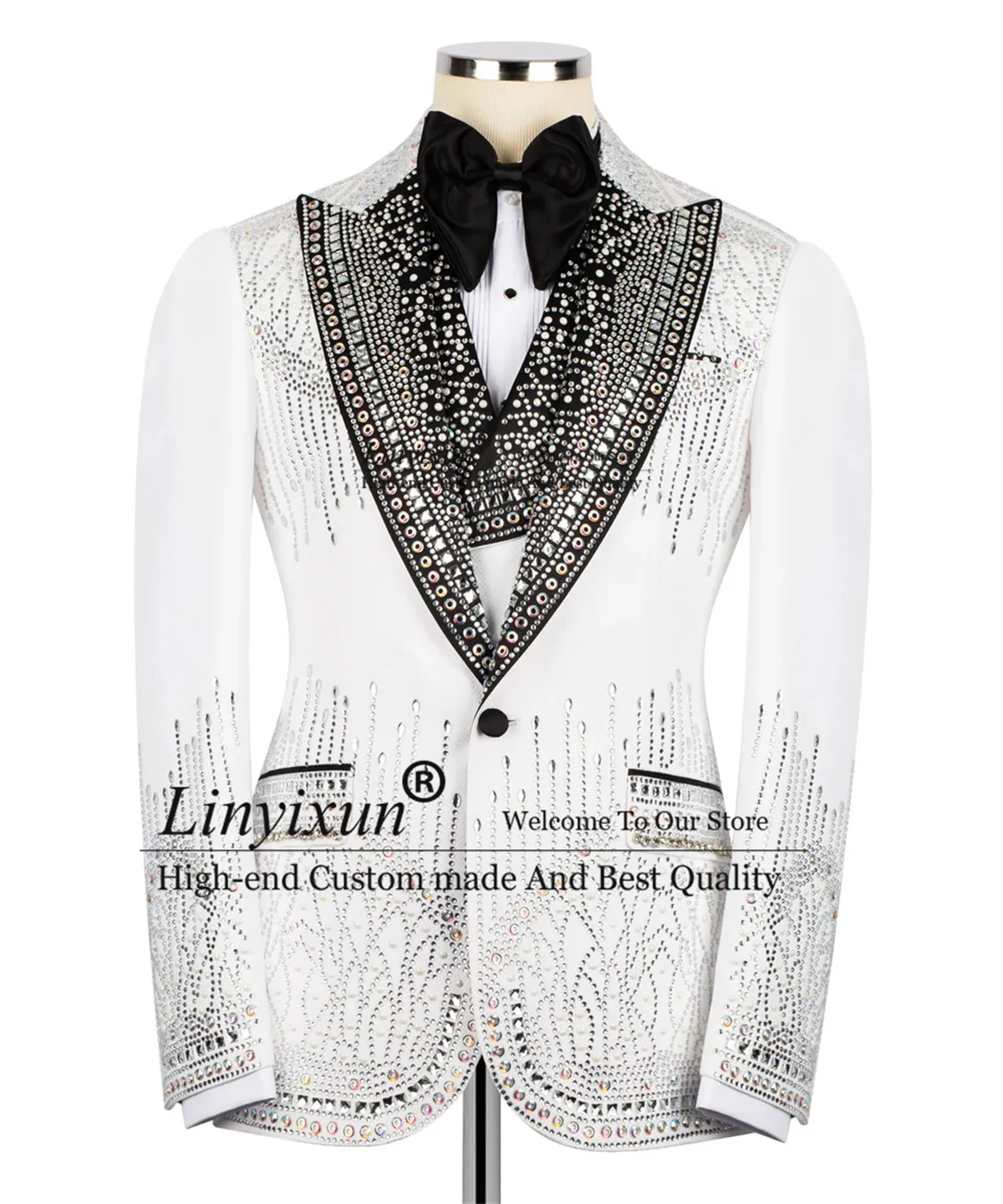 Siver Stone Embroidery Tuxedos Men Suits 3 Piece Set Male Prom Blazers Customized Groom Slim Fit Terno Masculinos Completo
Siver Stone Embroidery Tuxedos Men Suits 3 Piece Set Male Prom Blazers Customized Groom Slim Fit Terno Masculinos Completo
