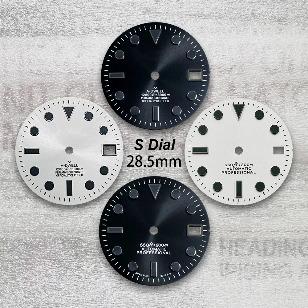 28.5mm S Logo SUB Dial Fit NH35/NH36/4R/7S Movement High Quality Diving Watch Modification Accessories
28.5mm S Logo SUB Dial Fit NH35/NH36/4R/7S Movement High Quality Diving Watch Modification Accessories