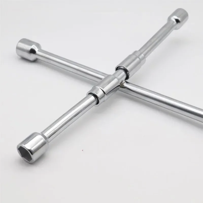 1 Piece 4 Way Folding Lug Wrench Universal Tire Cross Collapsible Tire Iron Sliding Wheel Lug Nut Wrench For Cars, Trucks, UVs
1 Piece 4 Way Folding Lug Wrench Universal Tire Cross Collapsible Tire Iron Sliding Wheel Lug Nut Wrench For Cars, Trucks, UVs