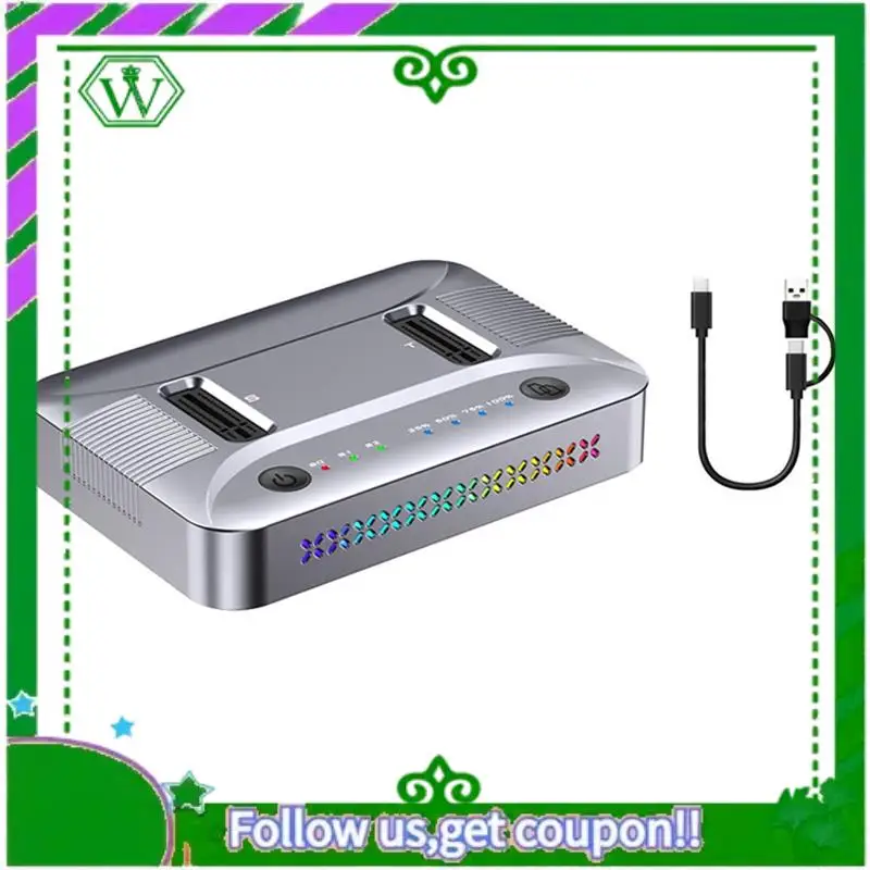 ABIK-Dual-Bay M.2 RGB SSD Docking Station M.2 NVME NGFF SSD Enclosure USB3.2 GEN2 Type C 20Gbps Data Transfer Support Offline Cl
ABIK-Dual-Bay M.2 RGB SSD Docking Station M.2 NVME NGFF SSD Enclosure USB3.2 GEN2 Type C 20Gbps Data Transfer Support Offline Cl