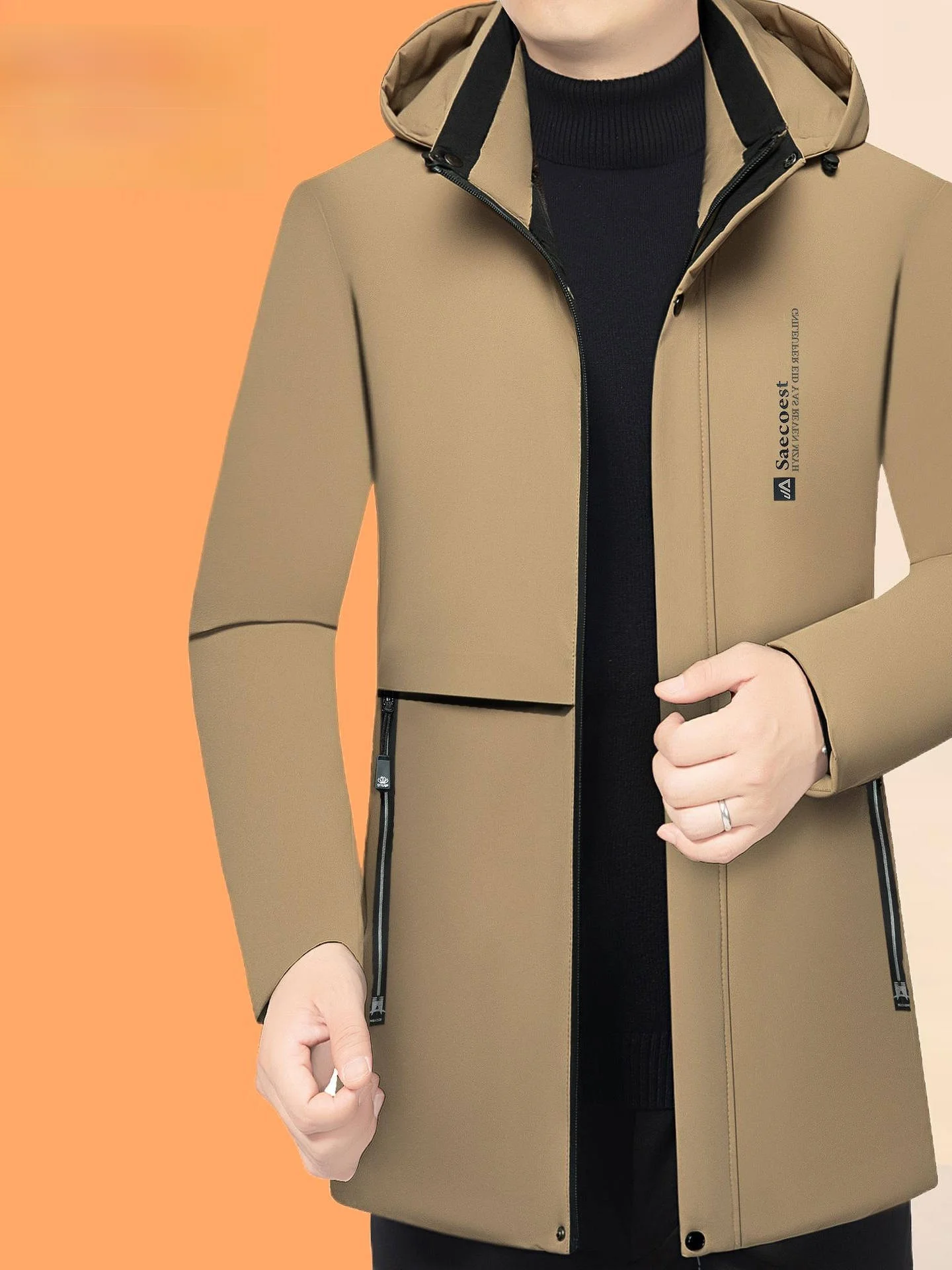 Thiened Casual Cotton Jaet for Men Mid-aged Dad Winter Faion Urban Sle Polyester Fiber Hooded Regular Length Coat
Thiened Casual Cotton Jaet for Men Mid-aged Dad Winter Faion Urban Sle Polyester Fiber Hooded Regular Length Coat