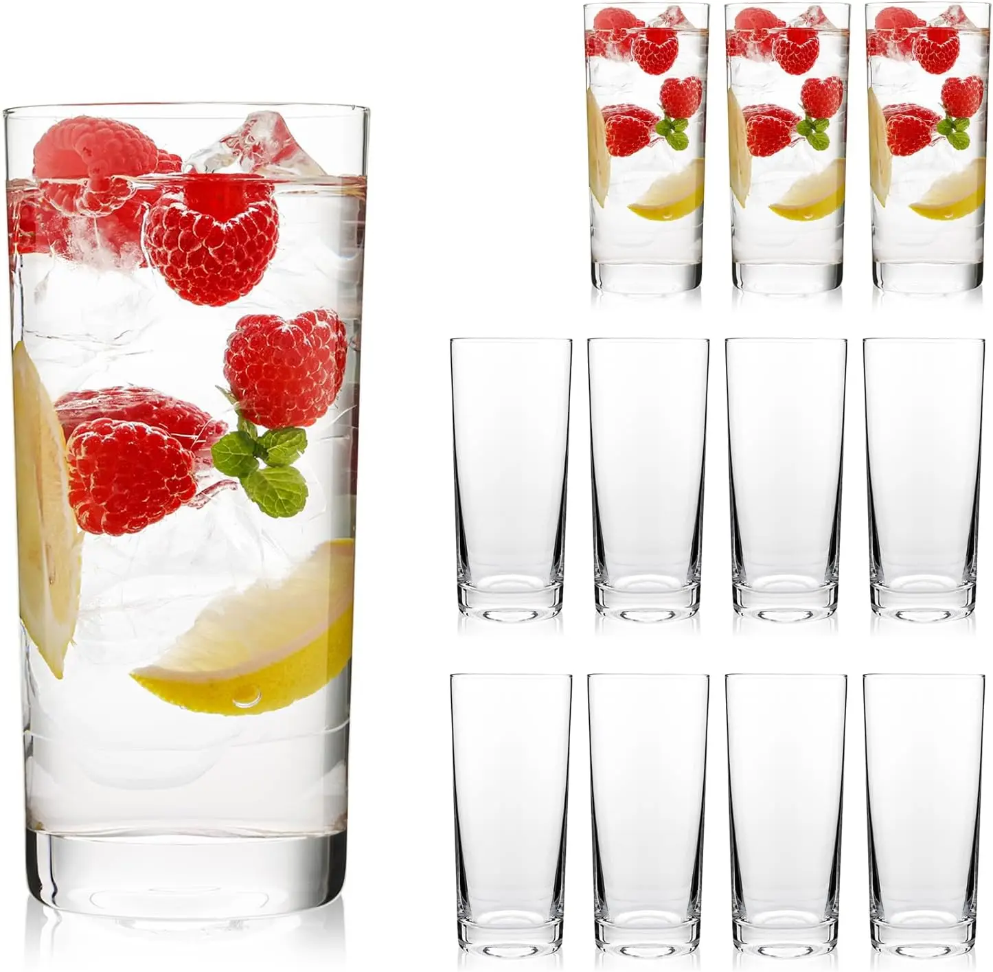 Glasses Set of 12, 16oz Tall Drinking Glasses, Water Glass for Kitchen, Tom Collins Glasses, Mojito Glass Cups, Cocktai
Glasses Set of 12, 16oz Tall Drinking Glasses, Water Glass for Kitchen, Tom Collins Glasses, Mojito Glass Cups, Cocktai