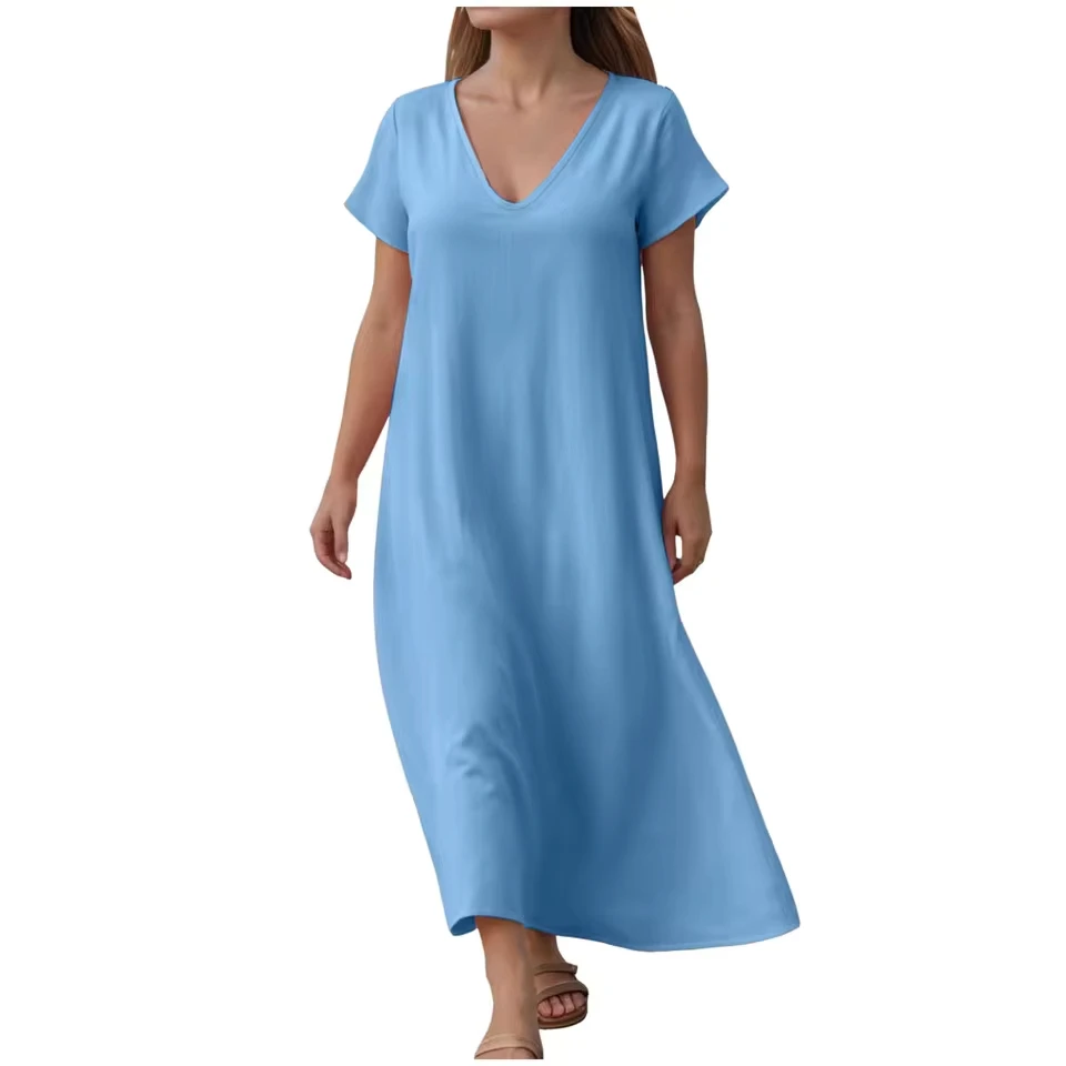 Vacation Sundresses For Women Casual Dresses For Women Flowy V Neck Short Sleeve Maxi Dress Lightweight Summer Woman Clothing
Vacation Sundresses For Women Casual Dresses For Women Flowy V Neck Short Sleeve Maxi Dress Lightweight Summer Woman Clothing