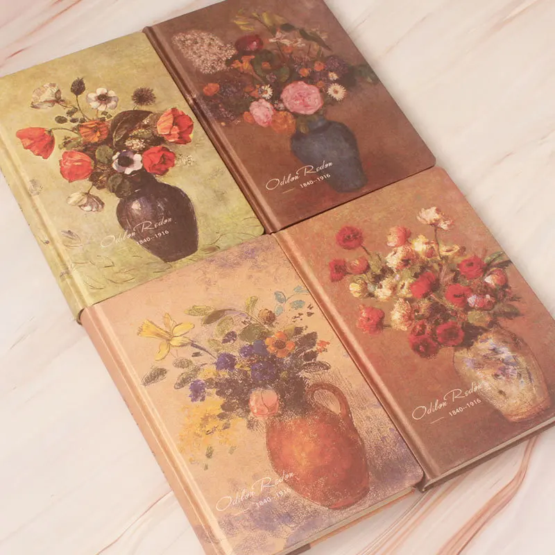 A5 Hardcover Notebook With a Vase And Famous Painting, Vintage-Style Color-Page Gold-Stamped Journal, European-Style Diary
A5 Hardcover Notebook With a Vase And Famous Painting, Vintage-Style Color-Page Gold-Stamped Journal, European-Style Diary