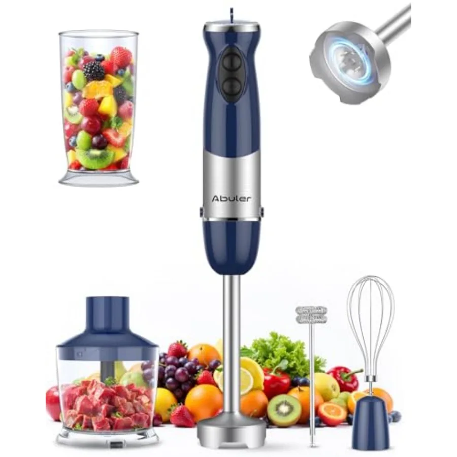 Immersion Blender Handheld 1000W 5 in 1 Corded Stick Hand Blender Kitchen with 12 Speed BPA-Free Mixing Beaker Chopper Whisk Mi
Immersion Blender Handheld 1000W 5 in 1 Corded Stick Hand Blender Kitchen with 12 Speed BPA-Free Mixing Beaker Chopper Whisk Mi