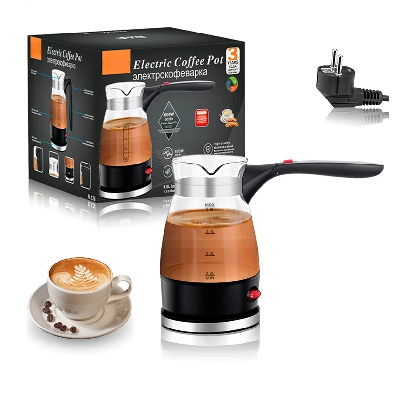 500ml Glass Turkish Coffee Maker EU Standard High Borosilicate Glass Electric Kettle Simple Fast Heating Pot
500ml Glass Turkish Coffee Maker EU Standard High Borosilicate Glass Electric Kettle Simple Fast Heating Pot