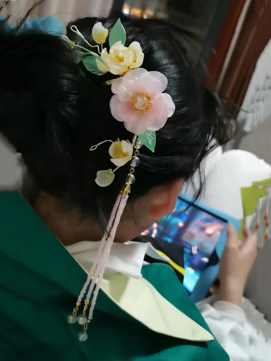 Designer Handmade Luxury China Style Hair Clip Fork DIY Jewelry Headwear Women Party Hanfu Hairpins Spring Wishes Hopes Flower
Designer Handmade Luxury China Style Hair Clip Fork DIY Jewelry Headwear Women Party Hanfu Hairpins Spring Wishes Hopes Flower