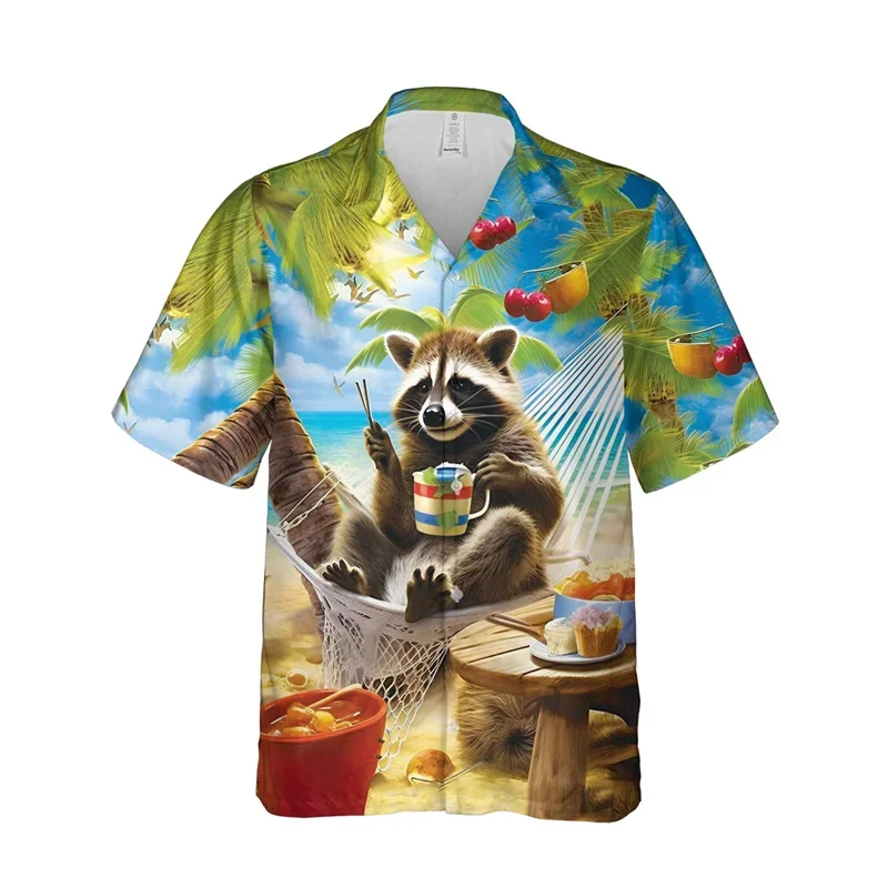 Funny Animal Raccoon 3D Print Beach Shirts For Men Procyon Lotor Lover Short Sleeve Bear Lapel Blouse Hawaiian Boy Button Tops
Funny Animal Raccoon 3D Print Beach Shirts For Men Procyon Lotor Lover Short Sleeve Bear Lapel Blouse Hawaiian Boy Button Tops