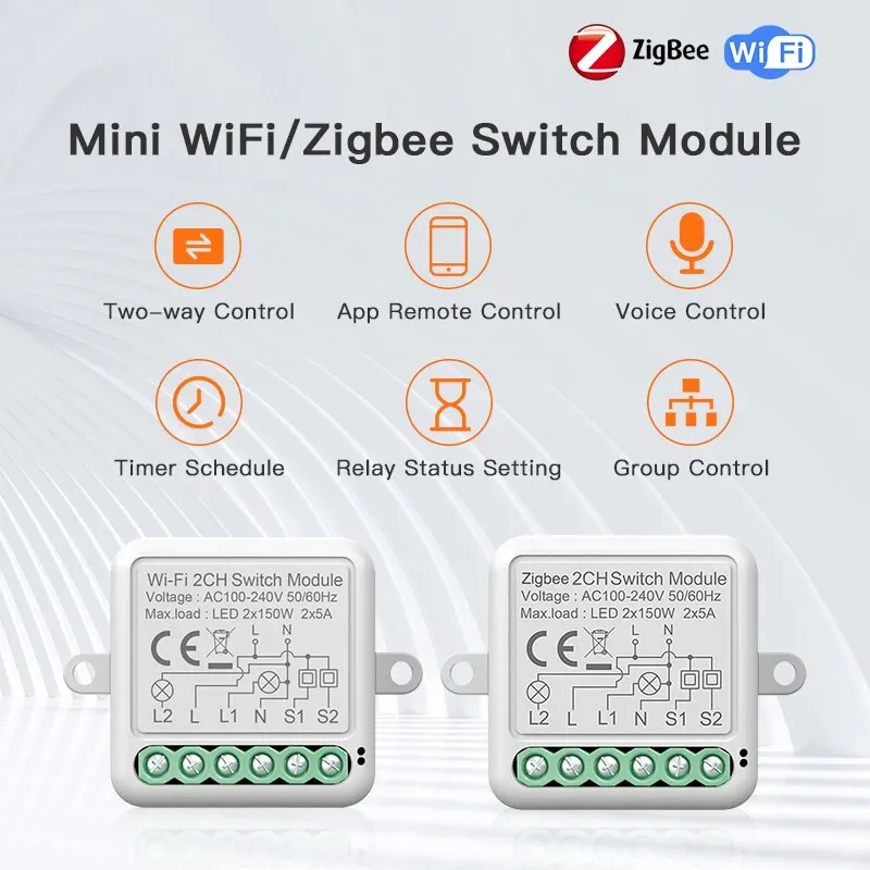 Смарт-выключатель Tuya Zigbee с поддержкой Wi-Fi и таймером 
Смарт-выключатель Tuya Zigbee с поддержкой Wi-Fi и таймером