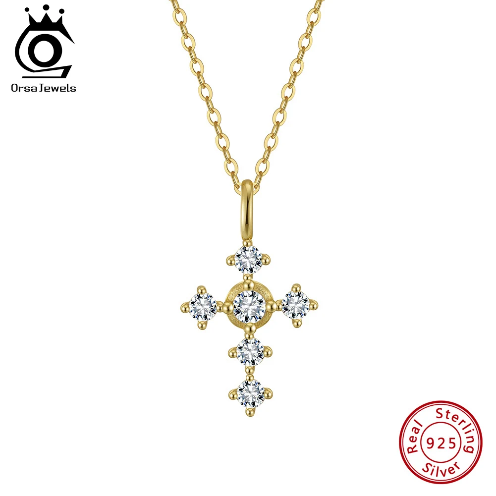 ORSA JEWELS Exquisite 5A Cubic Zirconia Cross Pendant Necklace 925 Sterling Silver Cross Choker Chain with Clear CZ 45cm SAPN51
ORSA JEWELS Exquisite 5A Cubic Zirconia Cross Pendant Necklace 925 Sterling Silver Cross Choker Chain with Clear CZ 45cm SAPN51