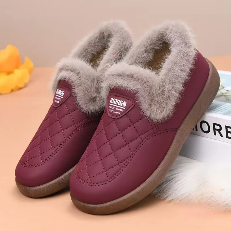 Women Winter New Shallow Waterproof Cotton Shoes Soft Sole Non Slip Round Toe Slip On Plush Keep Warm Flat sole Elderly Shoes
Women Winter New Shallow Waterproof Cotton Shoes Soft Sole Non Slip Round Toe Slip On Plush Keep Warm Flat sole Elderly Shoes