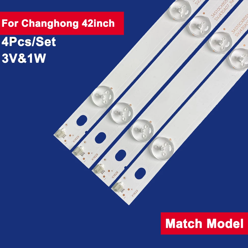 4Pcs 855mm For Changhong 42inch LED Backlight TV Strip 10leds 3V&1W LED43D7200 LED43U60 43D7200 LU43V809A GD43D2000 LED43C6500
4Pcs 855mm For Changhong 42inch LED Backlight TV Strip 10leds 3V&1W LED43D7200 LED43U60 43D7200 LU43V809A GD43D2000 LED43C6500