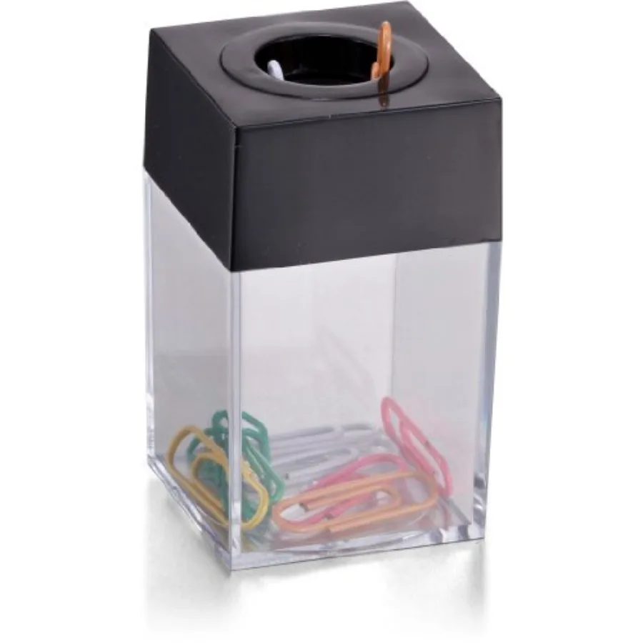 Small Clip Dispenser with Magnetic Top, Clear/Black 93687
Small Clip Dispenser with Magnetic Top, Clear/Black 93687
