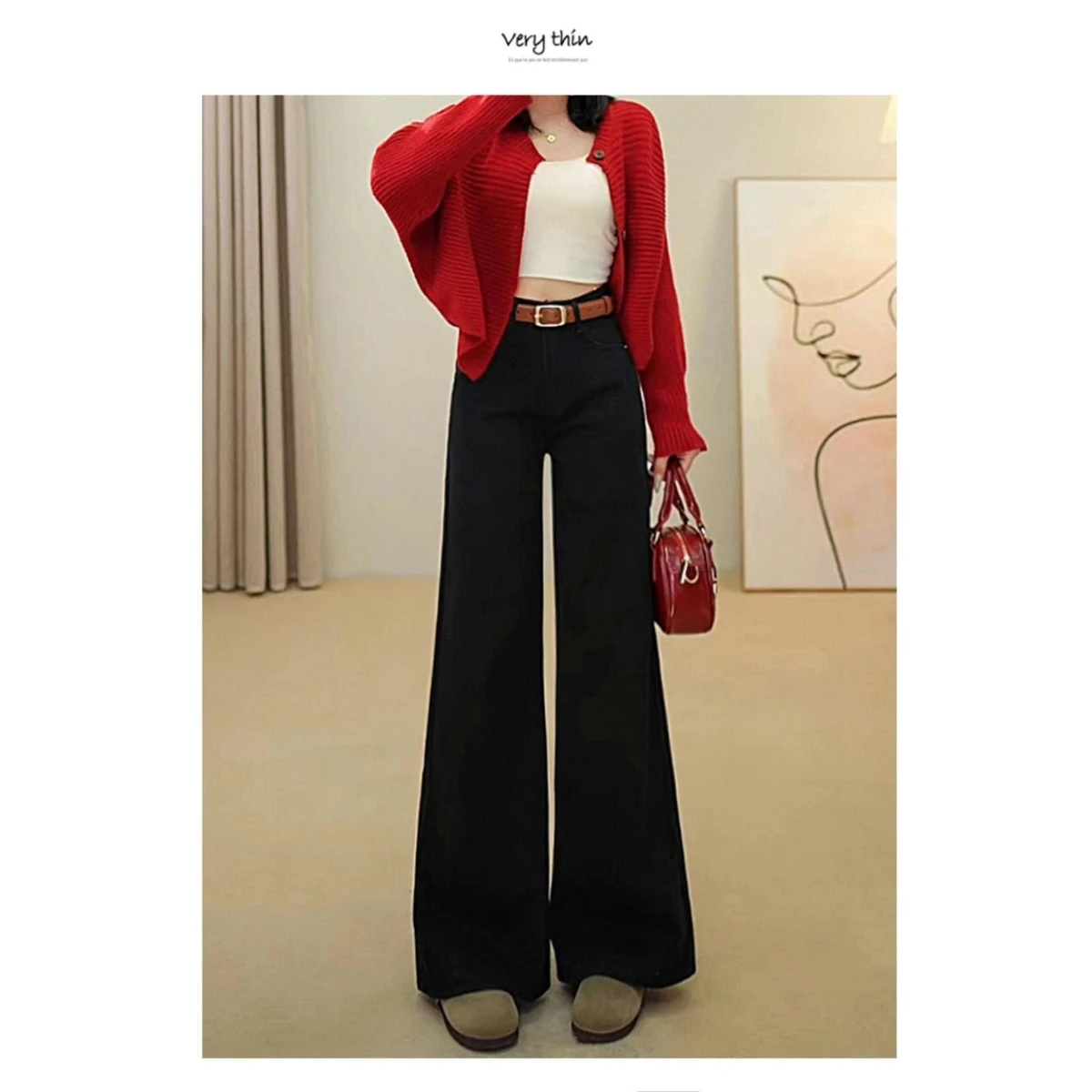 Black High-Waist Wide-Leg Jeans Women's Loose Fit Bootcut Denim Pants Straight Leg Trousers for Pear Shaped Body Summer New A...
Black High-Waist Wide-Leg Jeans Women's Loose Fit Bootcut Denim Pants Straight Leg Trousers for Pear Shaped Body Summer New A...