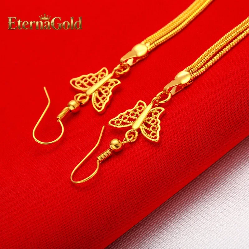 EternaGold 24K Gold Butterfly Tassel Earrings AU999 Full Gold, Three-dimensional Butterfly Wings Styling with Gold Chain Tassel
EternaGold 24K Gold Butterfly Tassel Earrings AU999 Full Gold, Three-dimensional Butterfly Wings Styling with Gold Chain Tassel
