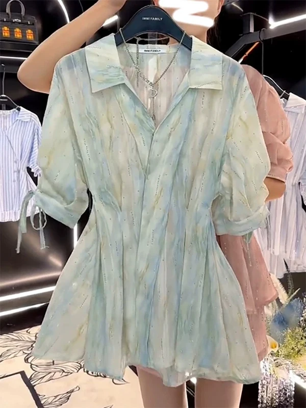 Elegant plus Size Shirt Women's V-Neck Short Sleeve Slimming Belly Covering Beautiful Top Korean Style Commute Wind Loose Fit
Elegant plus Size Shirt Women's V-Neck Short Sleeve Slimming Belly Covering Beautiful Top Korean Style Commute Wind Loose Fit