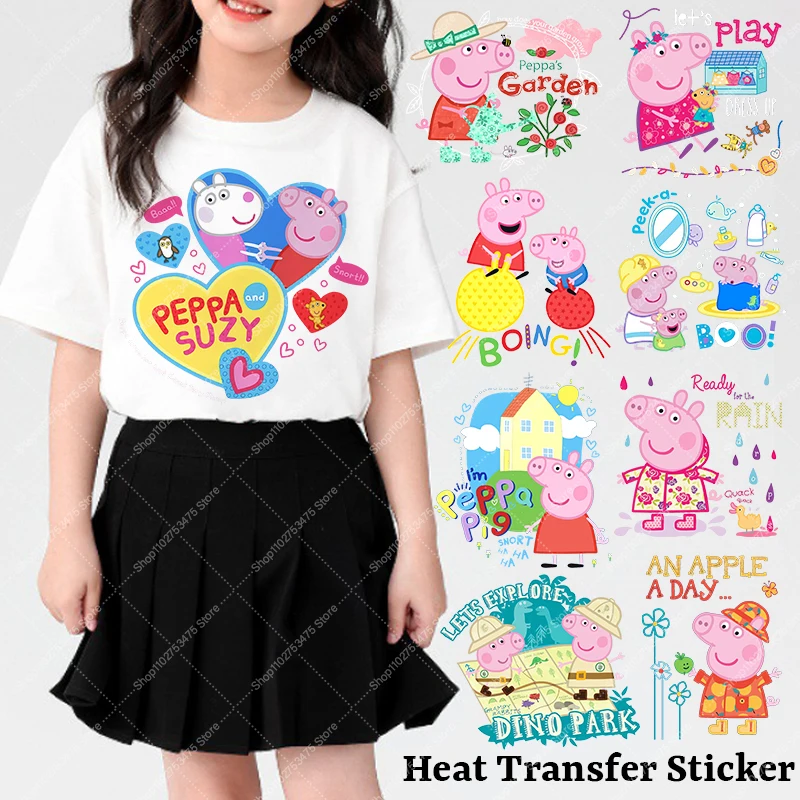 Anime Creative Heat Transfer Sticker Cartoon Peppa Pigs Cute Iron on Patches T-shirt Decor Stickers Clothes Appliques DIY Decal
Anime Creative Heat Transfer Sticker Cartoon Peppa Pigs Cute Iron on Patches T-shirt Decor Stickers Clothes Appliques DIY Decal