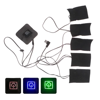 USB 전기 온열 재킷, 따뜻한 겨울 난방 조끼 패드, DIY 온열 의류 패드, 5 매/세트 조정