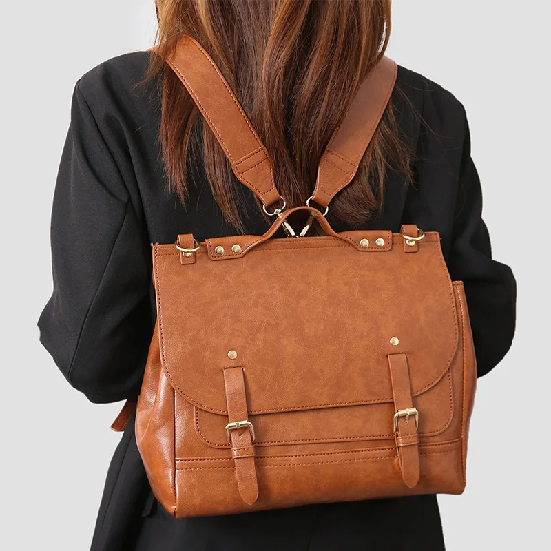Retro British Style Metal Rivet Decoration Backpack For Women Fashionable And Casual Large Capacity Portable Hand-held Briefcase
Retro British Style Metal Rivet Decoration Backpack For Women Fashionable And Casual Large Capacity Portable Hand-held Briefcase