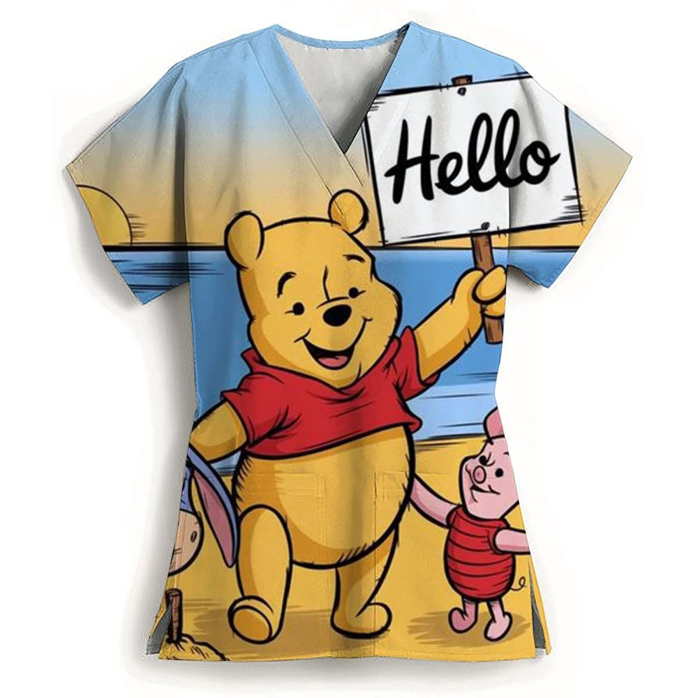 Winnie The Pooh Heart Nurse Uniform Print Tops V-Neck Pocket Medical Uniforms Nursing Scrubs Tops Working Clothes Uniforme Enfer
Winnie The Pooh Heart Nurse Uniform Print Tops V-Neck Pocket Medical Uniforms Nursing Scrubs Tops Working Clothes Uniforme Enfer