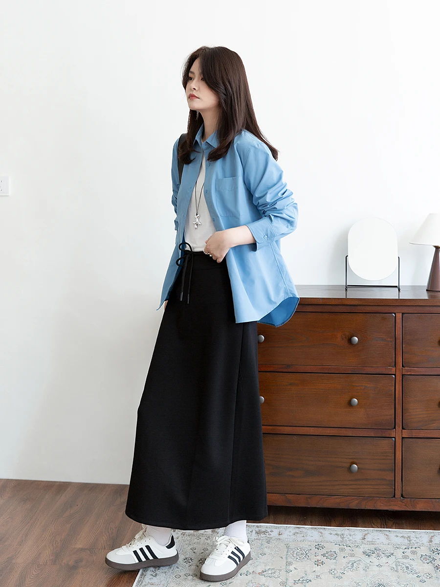 High Waist Dstring Straight Cut Skirt Women's Autumn Versatile Slimming Long Skirt Air Layer Sweat Skirt
High Waist Dstring Straight Cut Skirt Women's Autumn Versatile Slimming Long Skirt Air Layer Sweat Skirt