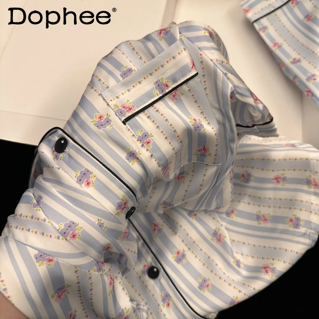 2025 New Sweet Girl Ins Floral Pajama Set Summer Small Fresh Satin Casual Thin Drape Breathable Loungewear
2025 New Sweet Girl Ins Floral Pajama Set Summer Small Fresh Satin Casual Thin Drape Breathable Loungewear