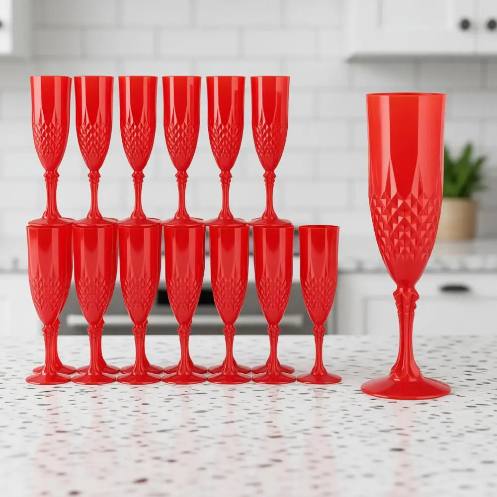 Пластиковые фужеры для шампанского 7,1 унции, 24 шт., красные акриловые бокалы для вина, многоразовые винтажные бокалы на ножке для свадеб, вечеринок и торжеств
Пластиковые фужеры для шампанского 7,1 унции, 24 шт., красные акриловые бокалы для вина, многоразовые винтажные бокалы на ножке для свадеб, вечеринок и торжеств