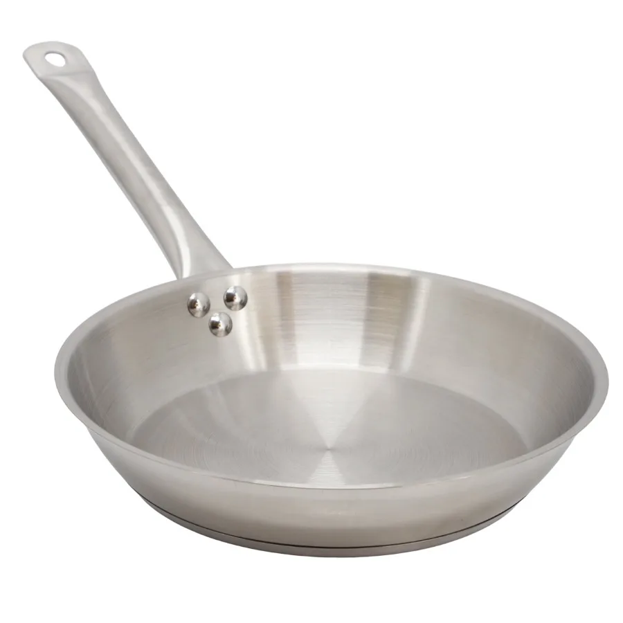 Professional Kitchen 11 Inch Round Stainless Steel Fry Pan in Silver
Professional Kitchen 11 Inch Round Stainless Steel Fry Pan in Silver