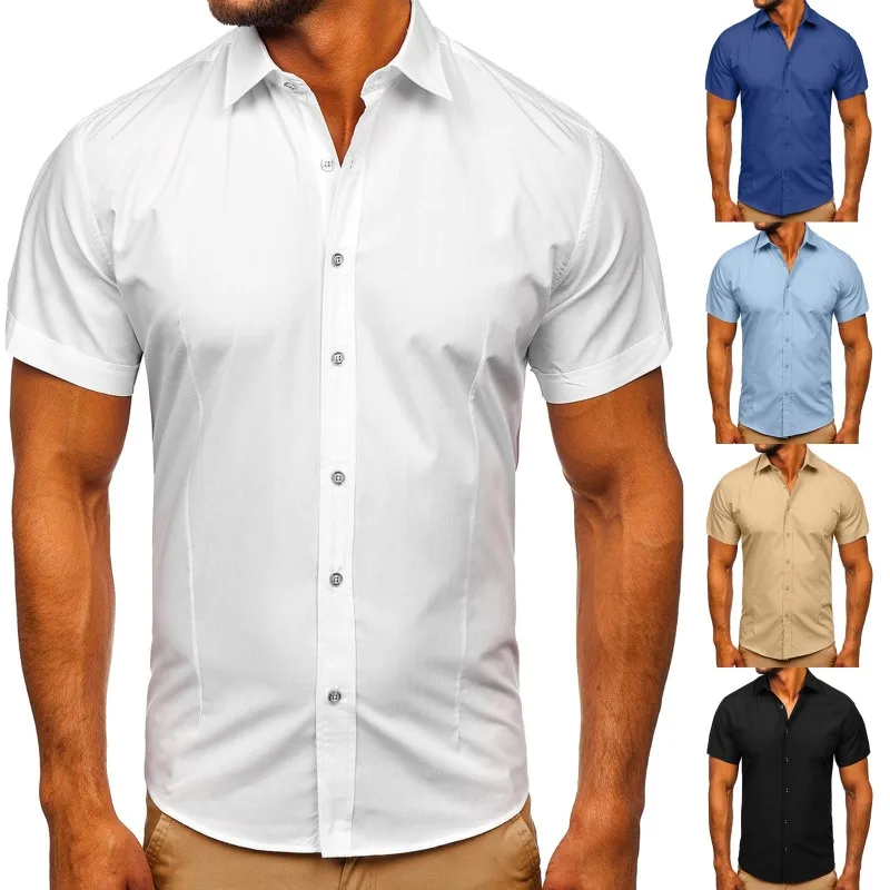 2024 European and American Men's Short Sleeved Shirts, New Summer Youth Business Dress, Solid Color Short Sleeved Shirts
2024 European and American Men's Short Sleeved Shirts, New Summer Youth Business Dress, Solid Color Short Sleeved Shirts