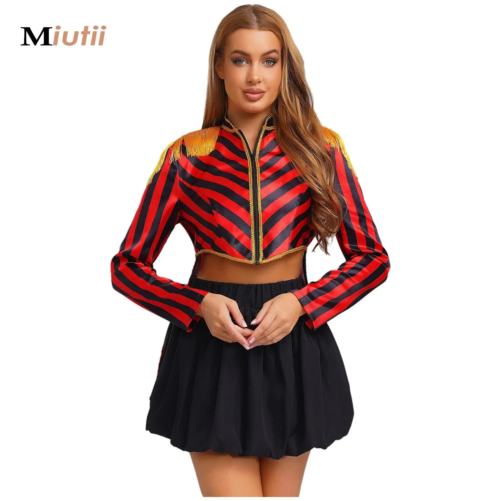 Women Circus Ringmaster Magician Cosplay Performance Costume Tassel Tailcoat Fringe Boards Renaissance Gothic Long Sleeve Jacket
Women Circus Ringmaster Magician Cosplay Performance Costume Tassel Tailcoat Fringe Boards Renaissance Gothic Long Sleeve Jacket