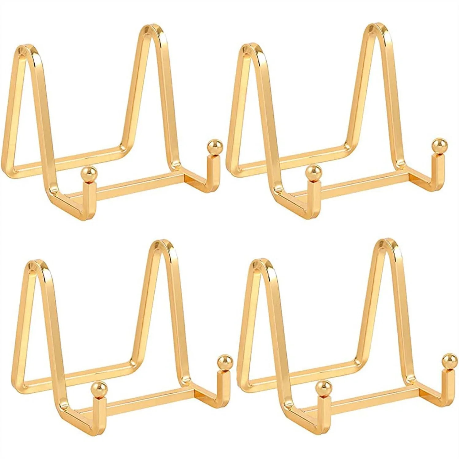 4 Pack 3 Inch Metal Plate Stands for Display - Gold Iron Easel for Pictures, Photos, Books, Decorative Plates, Plaque
4 Pack 3 Inch Metal Plate Stands for Display - Gold Iron Easel for Pictures, Photos, Books, Decorative Plates, Plaque