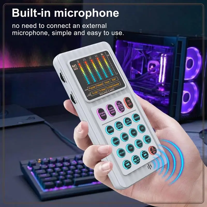 Reliable-Live Sound Card Male And Female Voice Changer With 8 Sound Effects Lighting Mini Live Broadcast Handheld Mic A,Live Sou
Reliable-Live Sound Card Male And Female Voice Changer With 8 Sound Effects Lighting Mini Live Broadcast Handheld Mic A,Live Sou