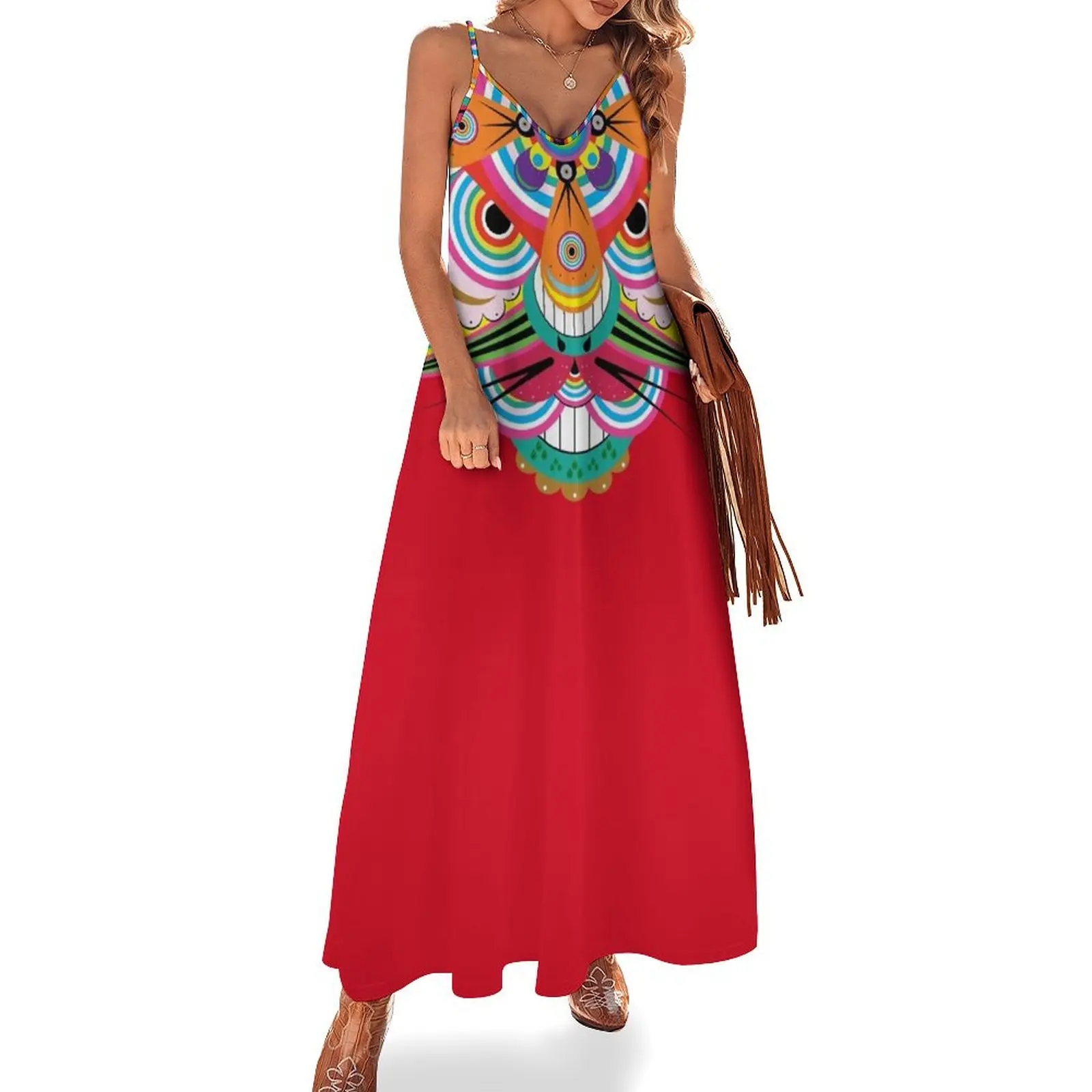 Tiger Dragon Mandala - Orangey Red Sleeveless Long Dress Prom gown Dress women Casual dresses Dress
Tiger Dragon Mandala - Orangey Red Sleeveless Long Dress Prom gown Dress women Casual dresses Dress