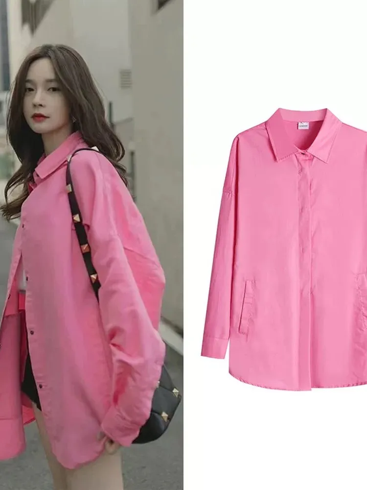 Pink Long Sleeve Women's Shirt Loose Design Sensation Small Audience Outerwear Button Detail Collar Breathable Sun Prote...
Pink Long Sleeve Women's Shirt Loose Design Sensation Small Audience Outerwear Button Detail Collar Breathable Sun Prote...