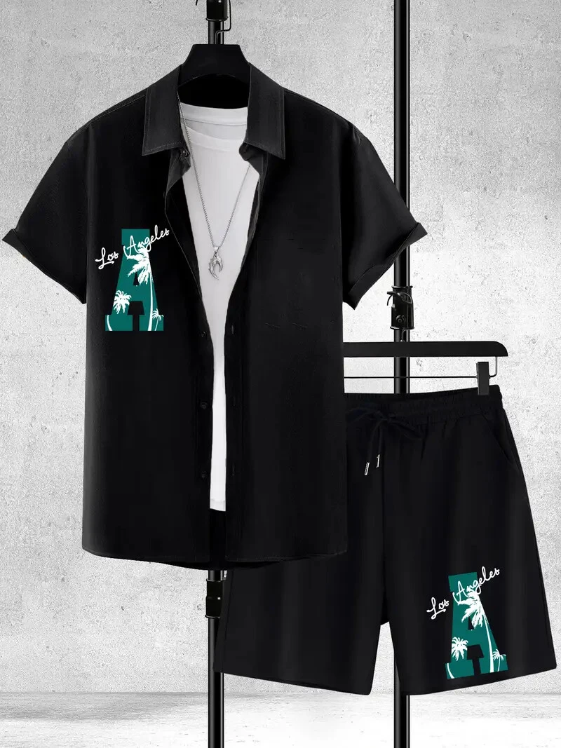 2025 New Men's Short Sleeve Shirt Shorts Set Beach Vacation Style Daily Casual Men's Set Summer Plus Size Comfortable Men's Wear
2025 New Men's Short Sleeve Shirt Shorts Set Beach Vacation Style Daily Casual Men's Set Summer Plus Size Comfortable Men's Wear