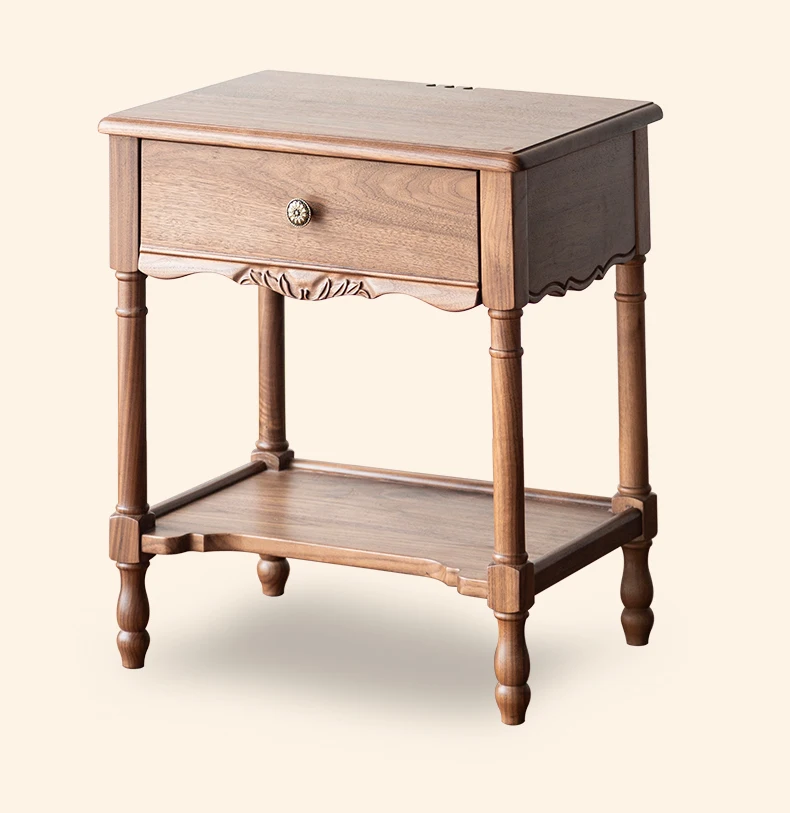 American Retro Solid Wood Bedside Cabinet Black Walnut Home Bedroom Simple Modern Bedside Storage Cabinet
American Retro Solid Wood Bedside Cabinet Black Walnut Home Bedroom Simple Modern Bedside Storage Cabinet