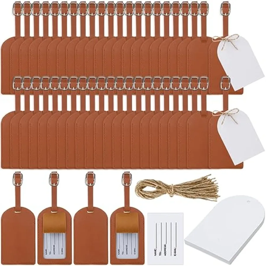 48 Sets Leather Luggage Tags Bulk Wedding Favors Luggage Tags for Guests Bridal Gifts Wedding Bridal Shower Gift PU Leather wit
48 Sets Leather Luggage Tags Bulk Wedding Favors Luggage Tags for Guests Bridal Gifts Wedding Bridal Shower Gift PU Leather wit