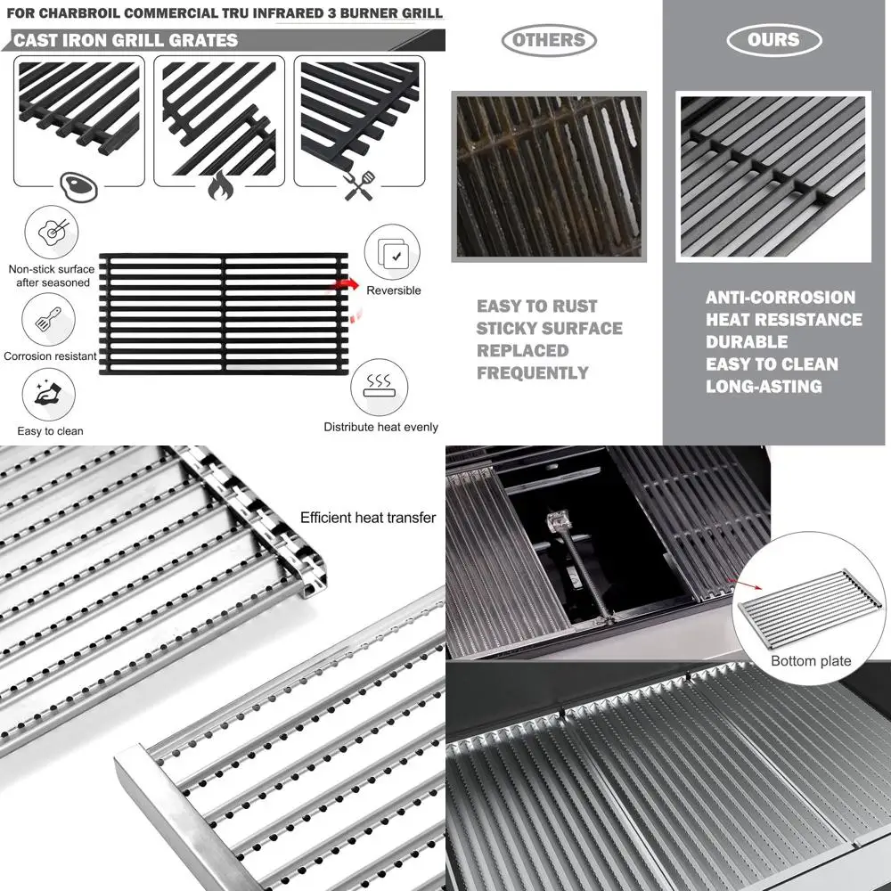 Charbroil Tru-Infrared Grill Replacement Burner Grates for Commercial Models G466-0025-W1A, G466-2400-W1, G474-0017-W1
Charbroil Tru-Infrared Grill Replacement Burner Grates for Commercial Models G466-0025-W1A, G466-2400-W1, G474-0017-W1