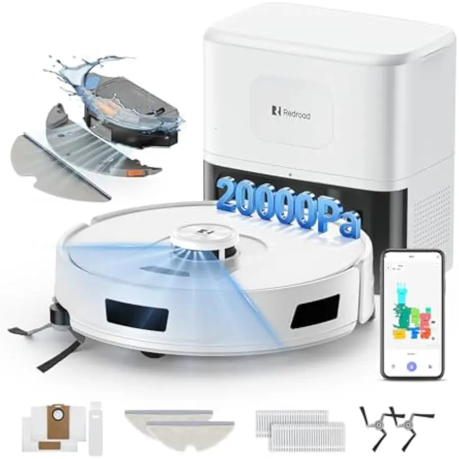 Robot Vacuum and Mop 20,000Pa Robot Vacuum Cleaner,120Day Self Emptying Vacuum Robot,Lidar Navigation,5G/2.4GWiFi APP Aspirateur
Robot Vacuum and Mop 20,000Pa Robot Vacuum Cleaner,120Day Self Emptying Vacuum Robot,Lidar Navigation,5G/2.4GWiFi APP Aspirateur