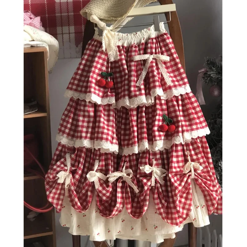 Платья с вишневым бантом Y2K Юбка-тортик для девочек в сетку Harajuku Sweet Cute с многослойным кружевом 2024, вишневая лоскутная юбка трапециевидной формы, новинка
Платья с вишневым бантом Y2K Юбка-тортик для девочек в сетку Harajuku Sweet Cute с многослойным кружевом 2024, вишневая лоскутная юбка трапециевидной формы, новинка