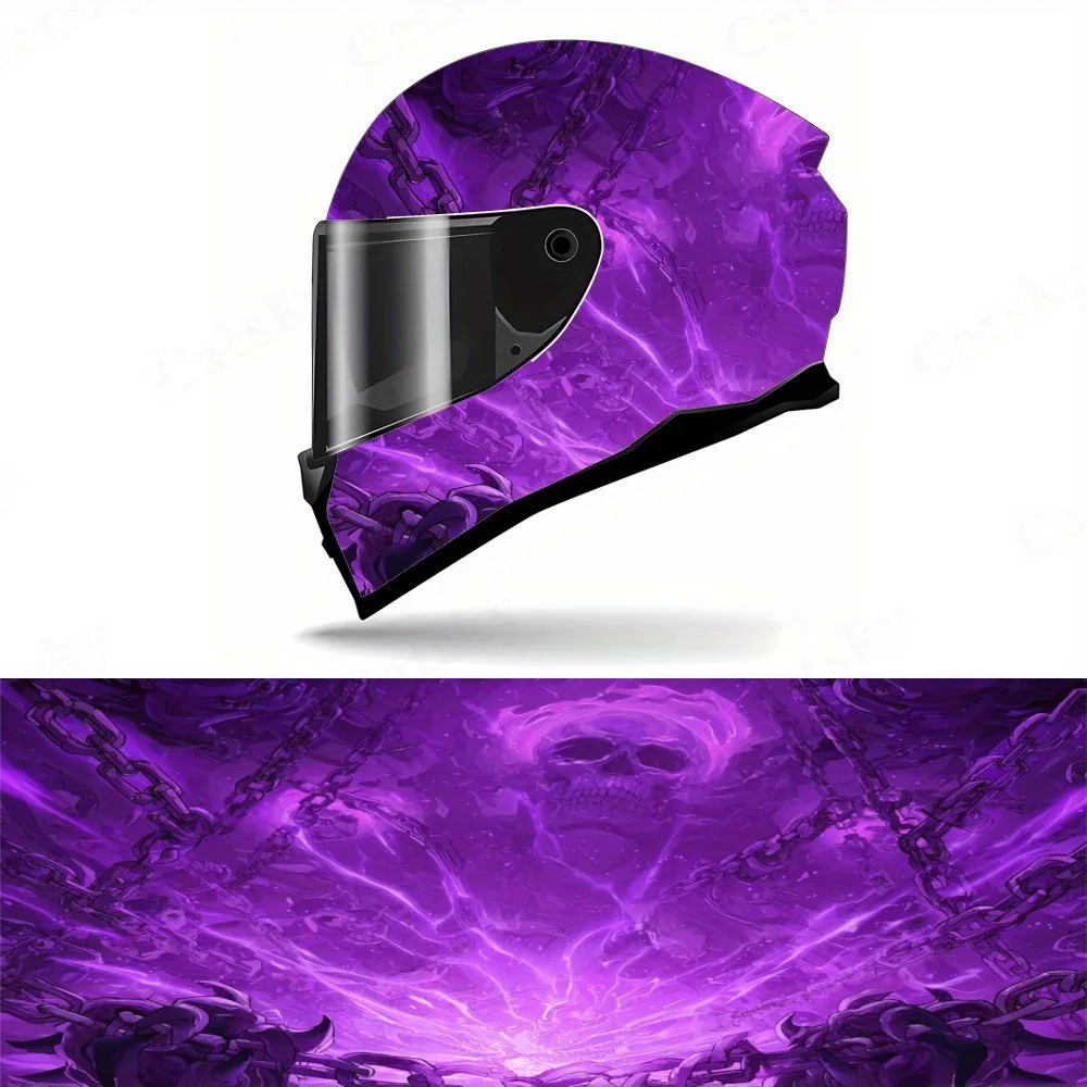 Gothic Purple Chain Skull Full Face Helmet Vinyl Sticker-Durable PVC Art Sticker, Suitable For Motorcycle Racing Helmets, Helmet
Gothic Purple Chain Skull Full Face Helmet Vinyl Sticker-Durable PVC Art Sticker, Suitable For Motorcycle Racing Helmets, Helmet