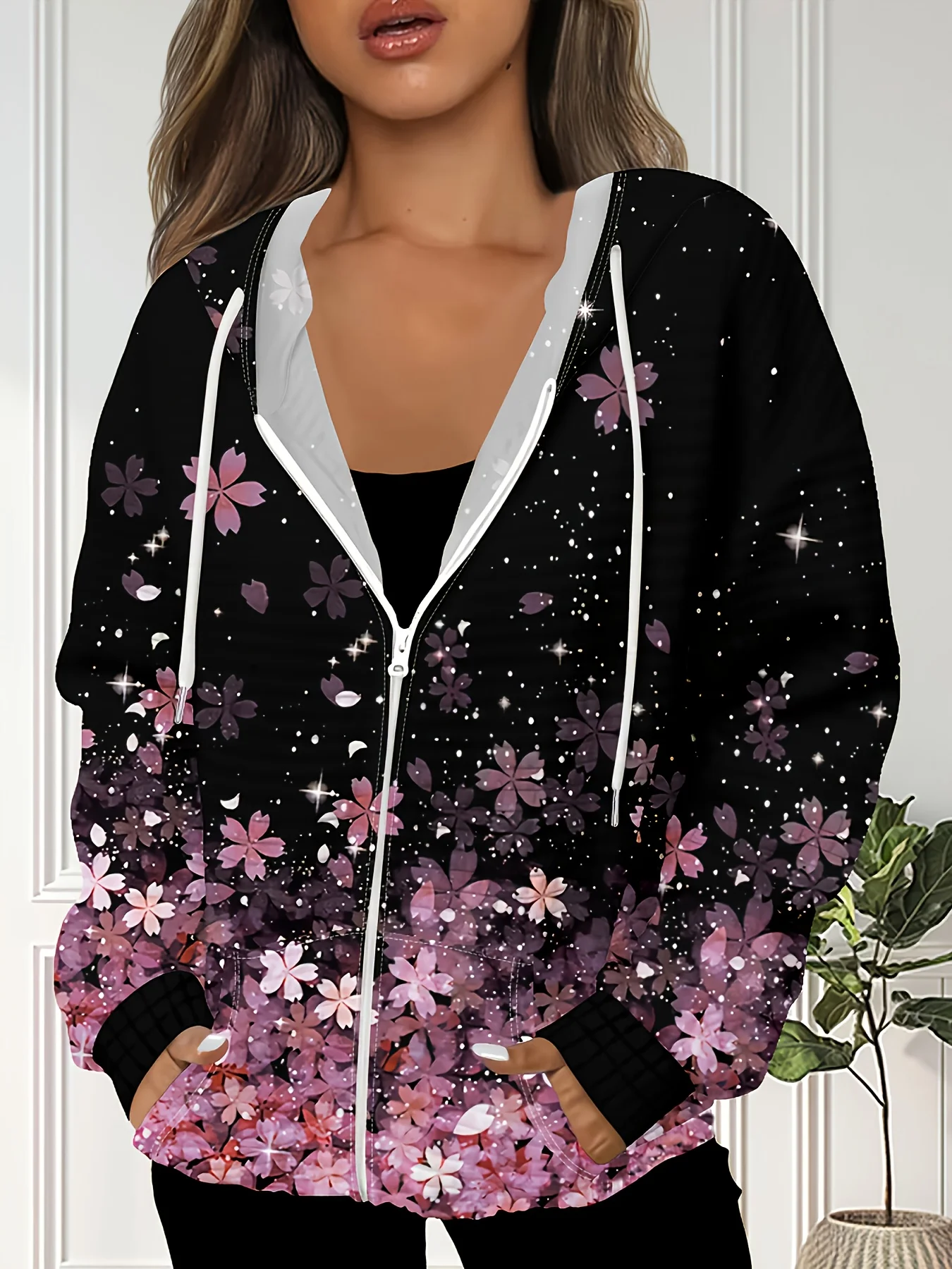 Printed Design Spring and Autumn styles Floral Galaxy Pink Stars Pattern casual style hooded casual jacket
Printed Design Spring and Autumn styles Floral Galaxy Pink Stars Pattern casual style hooded casual jacket