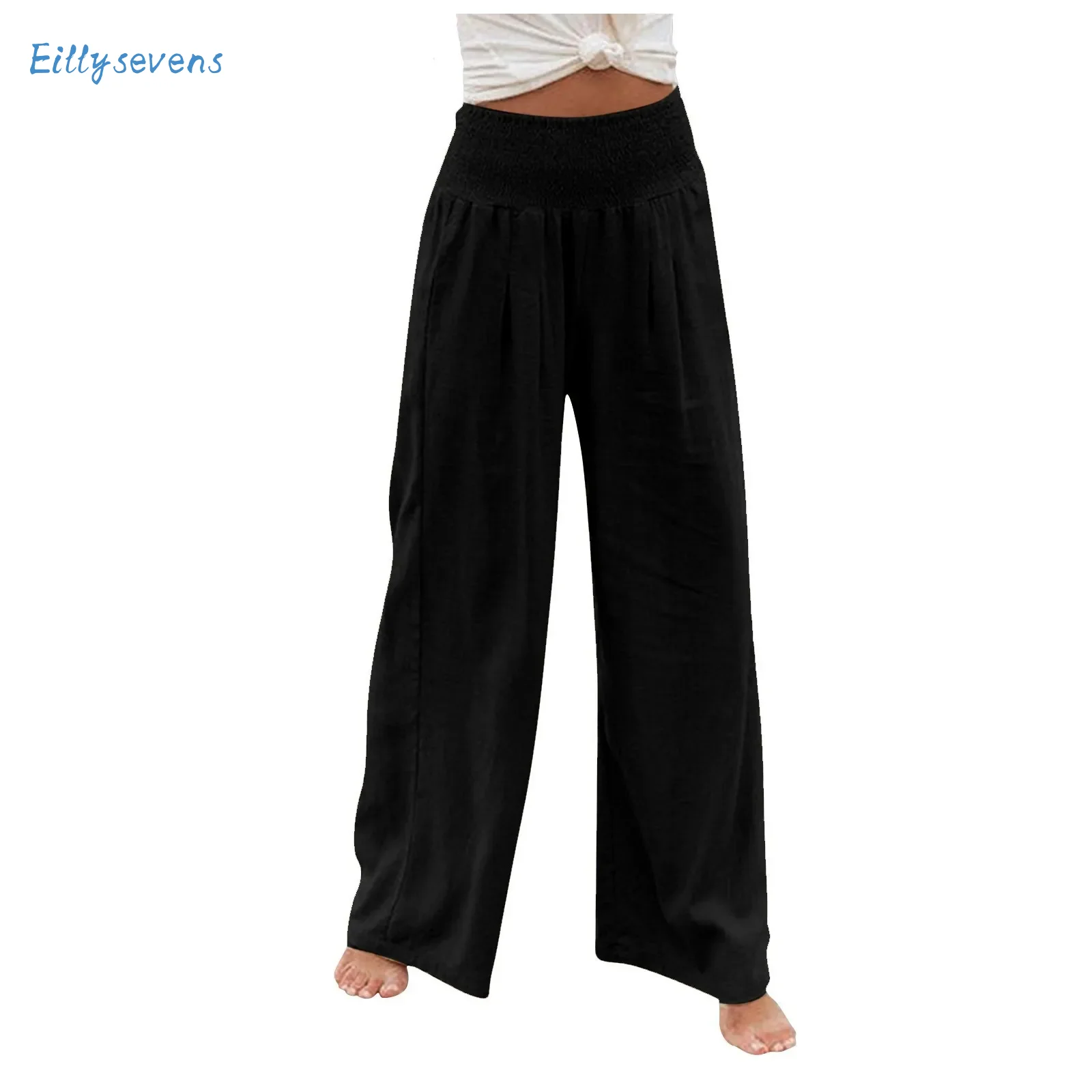 Women'S Casual Pants Loose High Waist Cotton Linen Wide Leg Long Pants With Pockets Fashionable Minimalist Solid Long Pants
Women'S Casual Pants Loose High Waist Cotton Linen Wide Leg Long Pants With Pockets Fashionable Minimalist Solid Long Pants