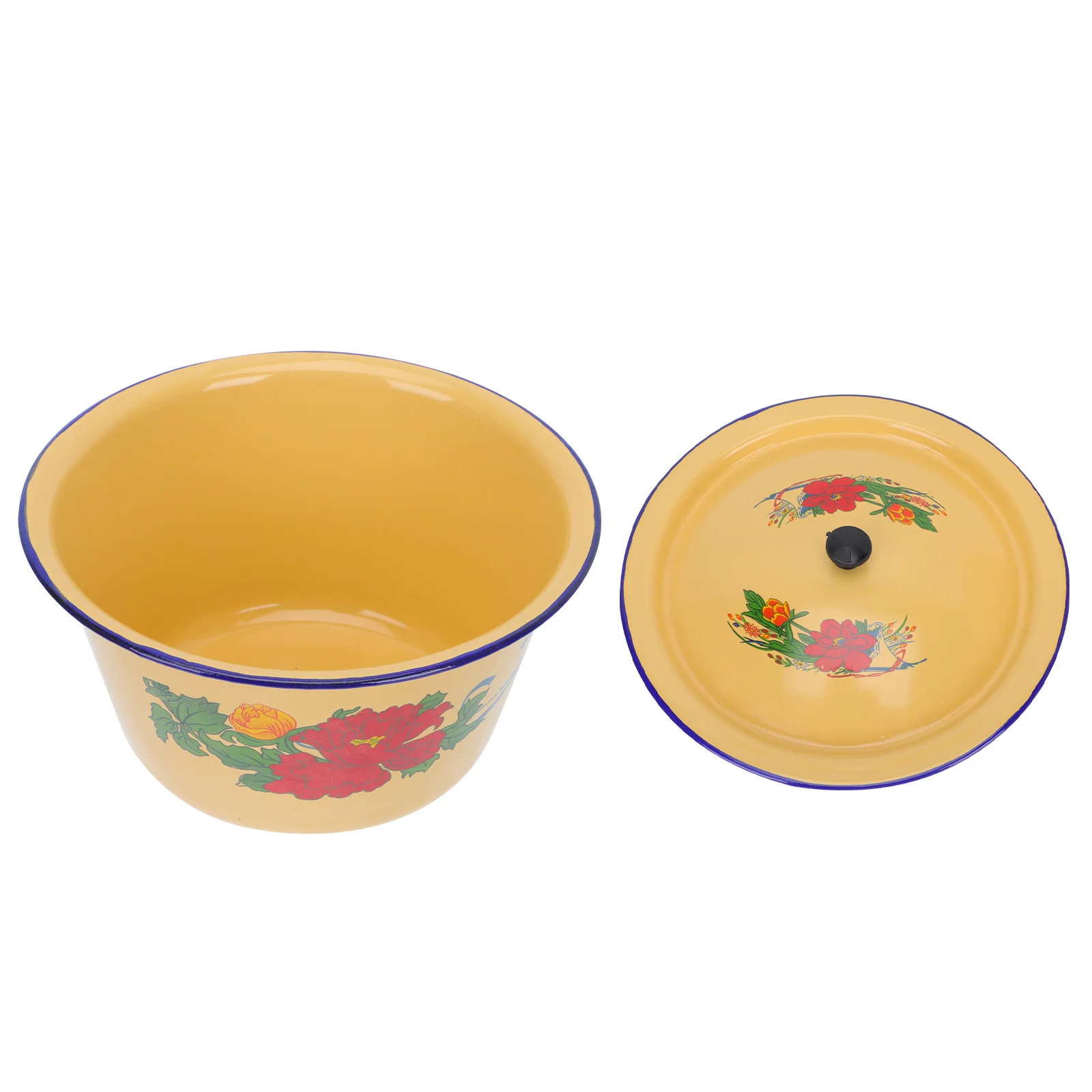 Enamel Basin with Lid Large Serving Bowl Lard Storage Pot Cover Oil Mixing Classic Retro Enameled
Enamel Basin with Lid Large Serving Bowl Lard Storage Pot Cover Oil Mixing Classic Retro Enameled