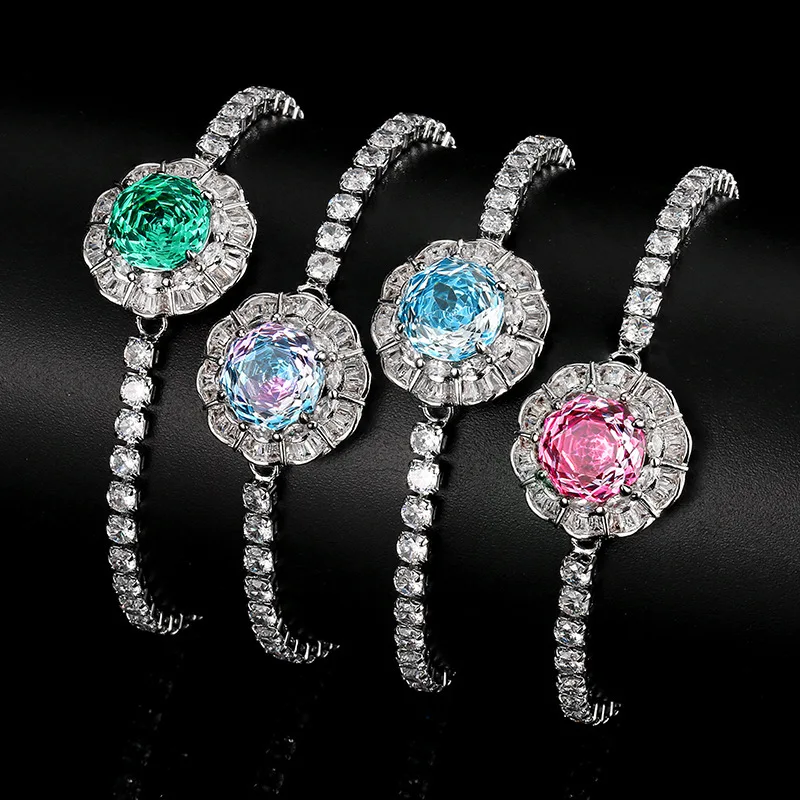 New European and American vintage rose-cut colored gemstone bracelet with 10mm main stone
New European and American vintage rose-cut colored gemstone bracelet with 10mm main stone