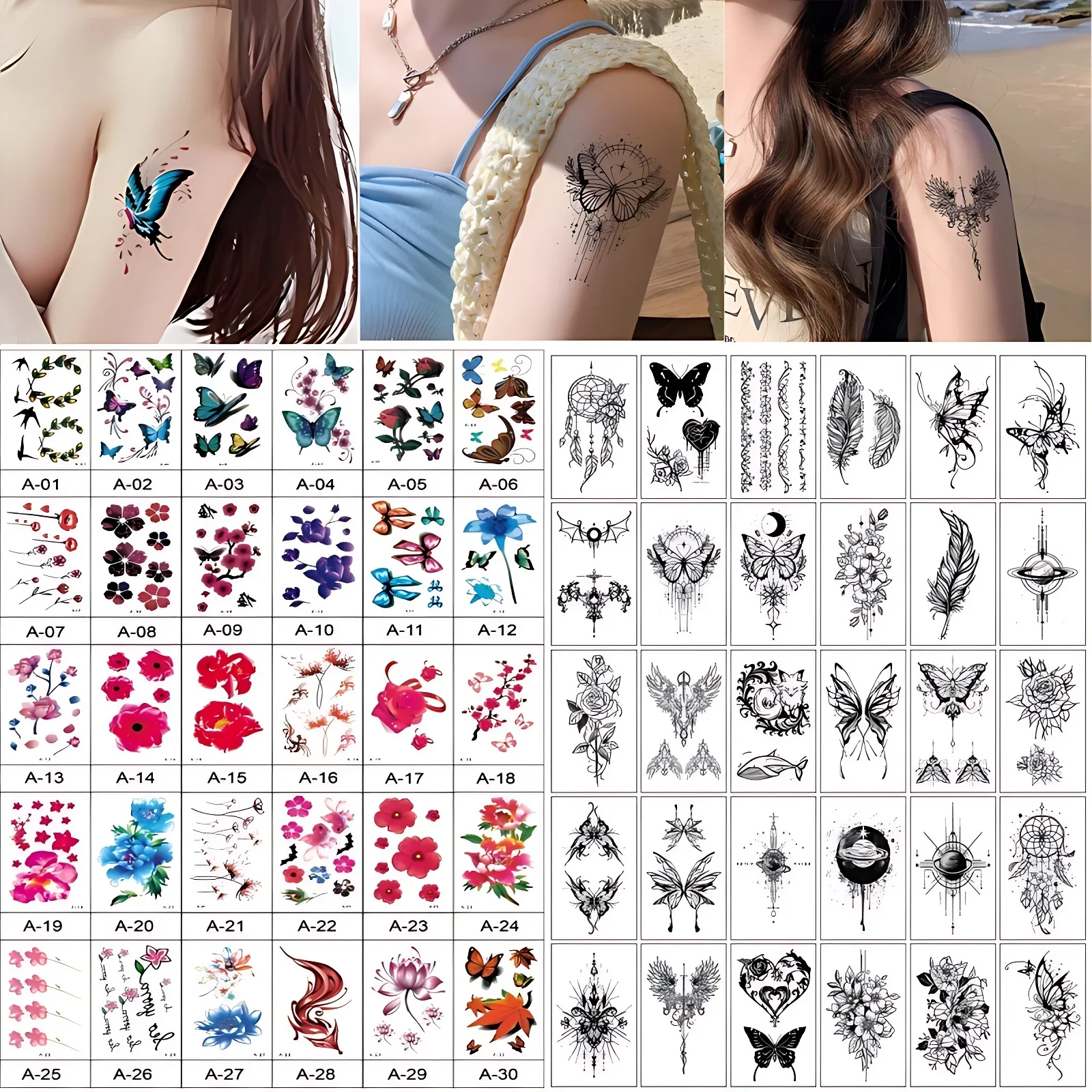 60pcs/pack Cottage Core Tattoo Waterproof Women Black Earth Butterfly Flower Peach Blossom 3D Butterfly Transfer Tattoo Stickers
60pcs/pack Cottage Core Tattoo Waterproof Women Black Earth Butterfly Flower Peach Blossom 3D Butterfly Transfer Tattoo Stickers